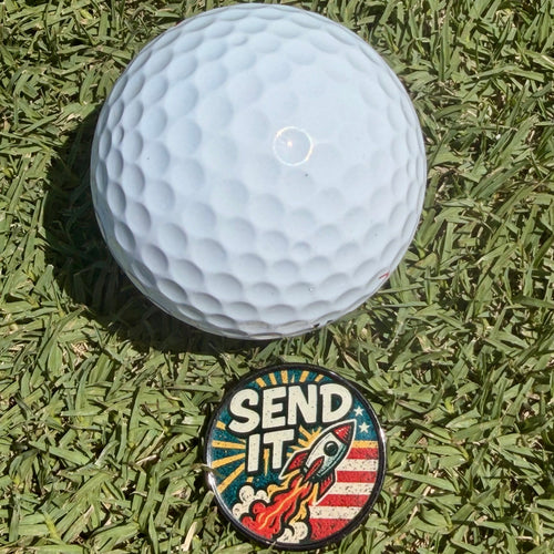 SEND IT Golf Ball Marker | Rocket Golf Ball Marker | Markit Golf