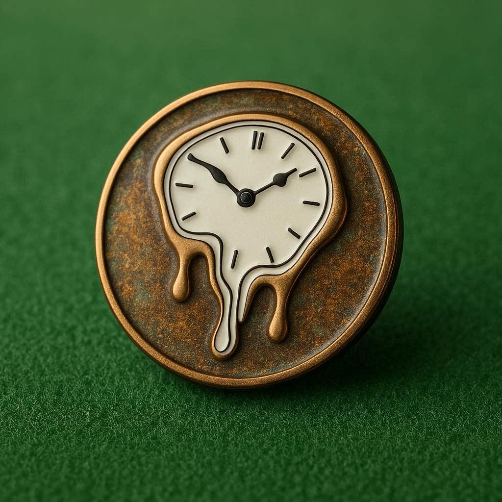 FIVE O'CLOCK SOMEWHERE Golf Ball Marker | Dali Golf Gift | Art Deco Marker | Markit Golf