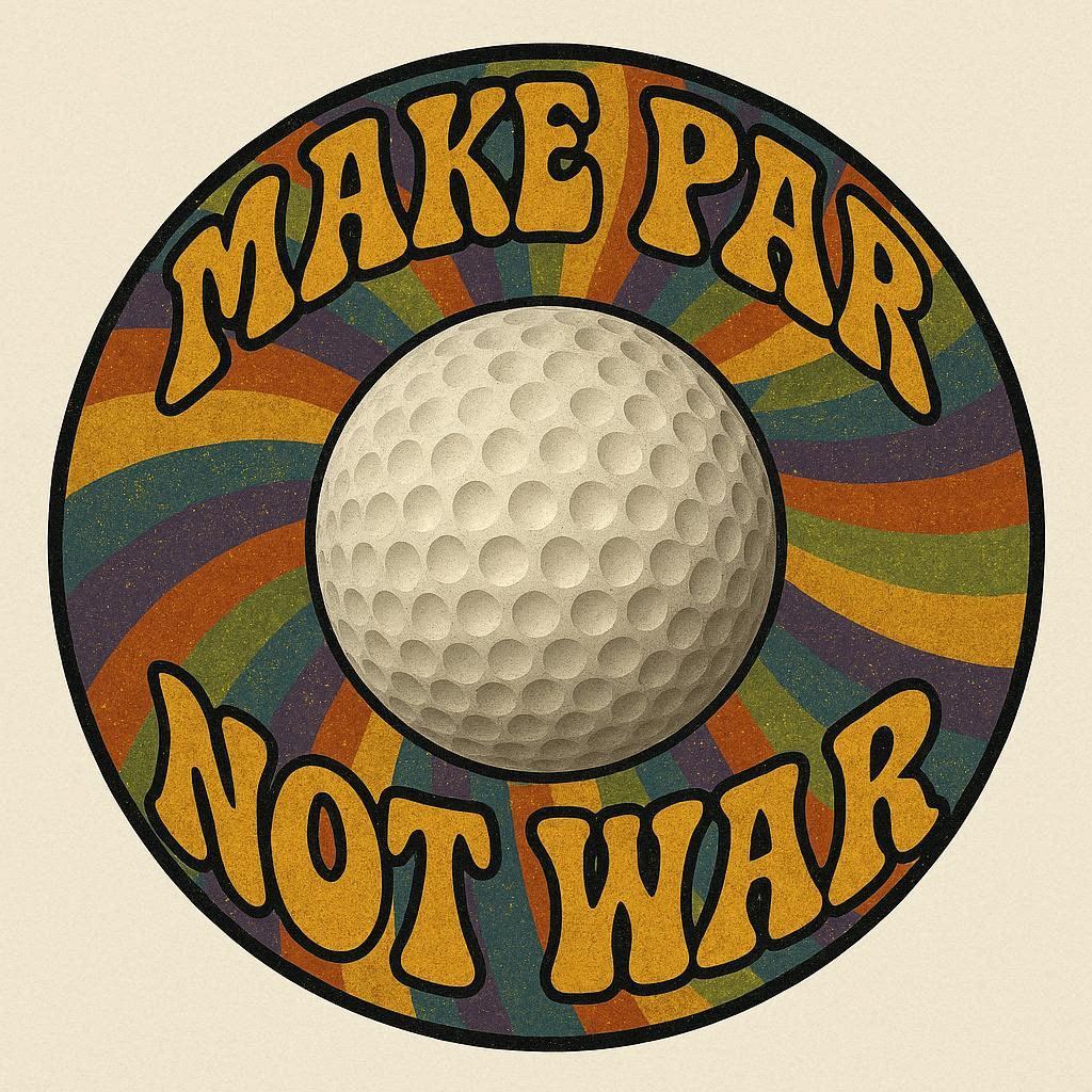 MAKE PAR NOT WAR Golf Ball Marker | Peace Golf Gift | Retro Golf Marker | Markit Golf