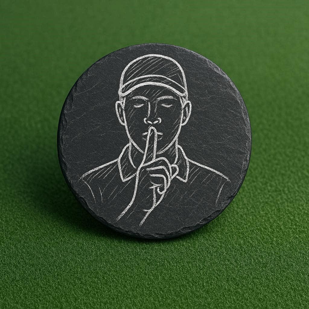 QUIET PLEASE Golf Ball Marker | Tournament Golf Gift | Mindset Marker | Markit Golf